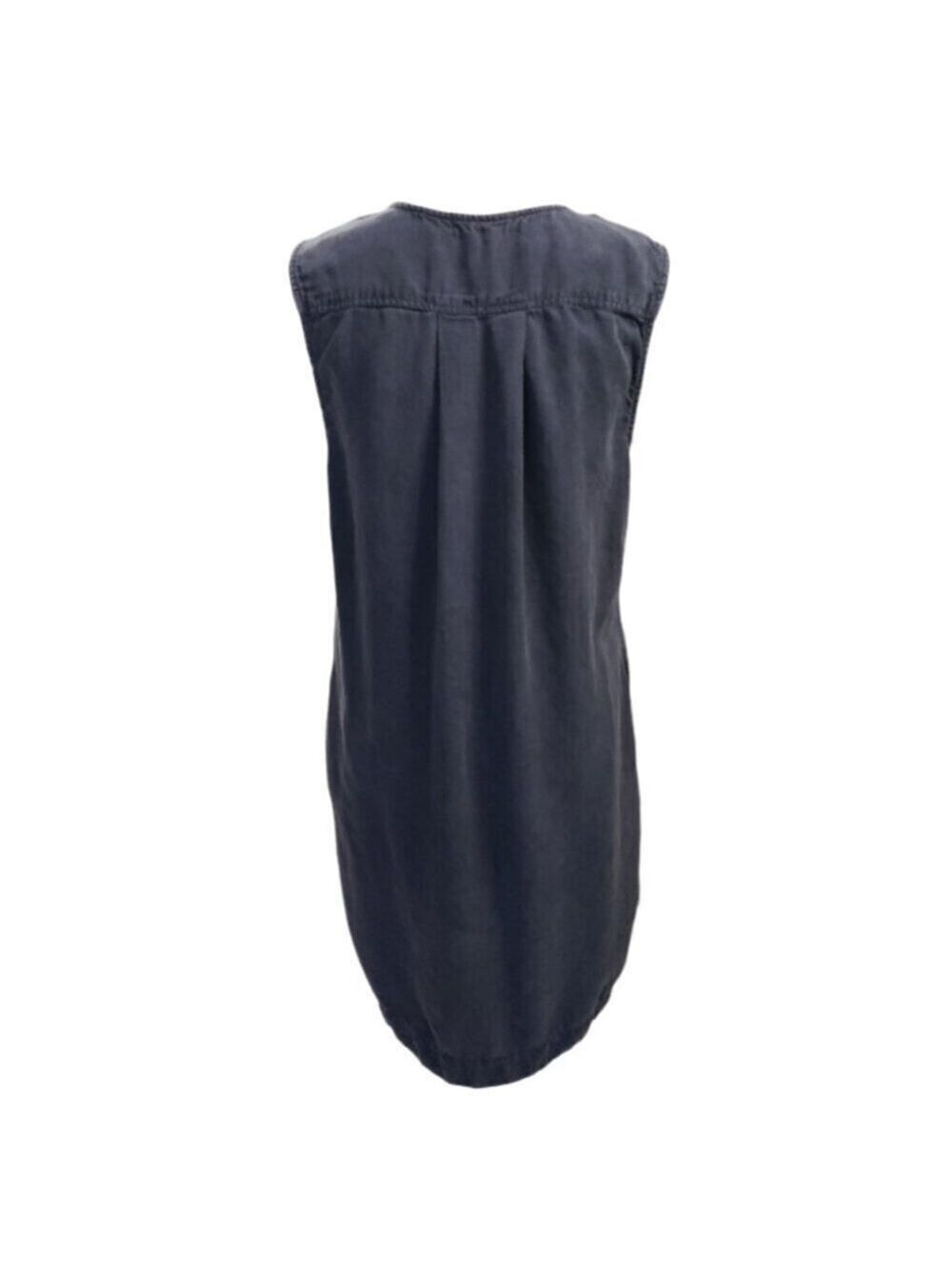 Bella Dahl Women's Dark Wash Denim Tie Up Neck Dress Medium - Picture 3 of 5